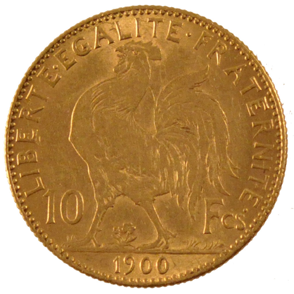 FRANCE, Marianne, 10 Francs, 1900, Paris, KM #846, AU(50-53), Gold, Gadoury...