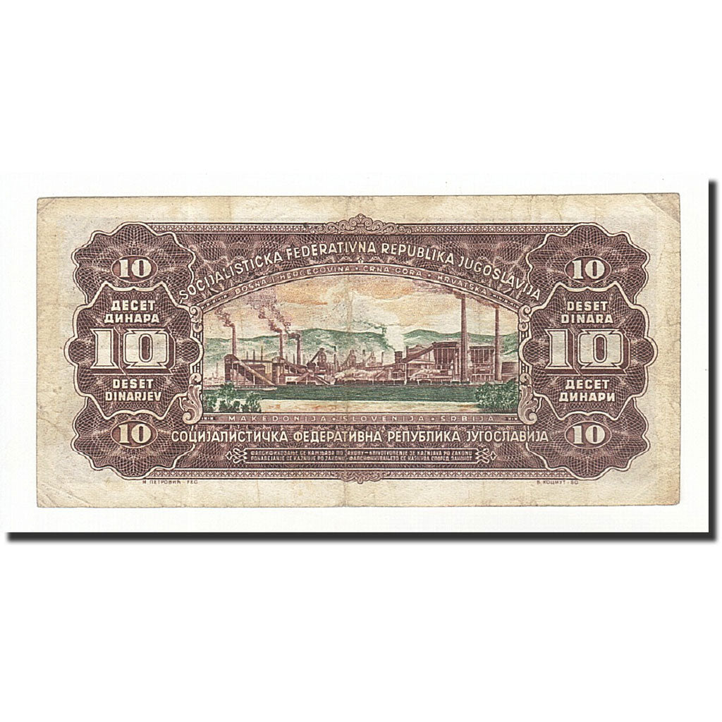 Yugoslavia, 10 Dinara, 1965, KM:78a, 1965-08-01, VG(8-10)