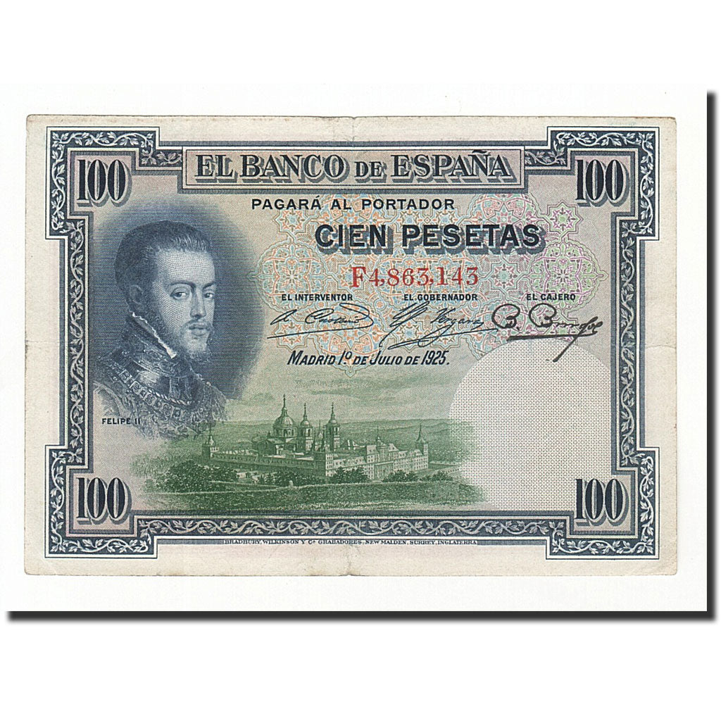 Banknote, Spain, 100 Pesetas, 1925, 1925-07-01, KM:69a, VF(20-25)