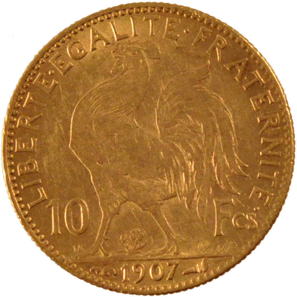 Coin, France, Marianne, 10 Francs, 1907, Paris, AU(55-58), Gold, KM:846