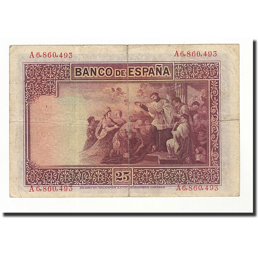 Billet, Espagne, 25 Pesetas, 1926, 1926-10-12, KM:71a, B+