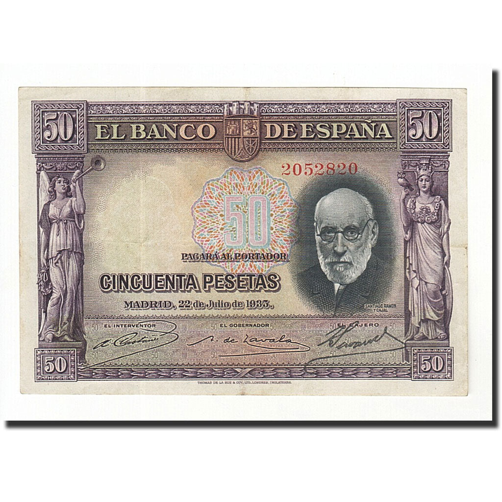 Biljet, Spanje, 50 Pesetas, 1935, 1935-07-22, KM:88, SUP