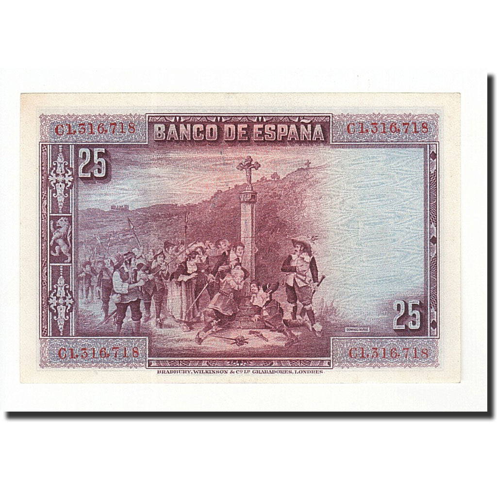 Banknote, Spain, 25 Pesetas, 1928, 1928-08-15, KM:74b, UNC(65-70)