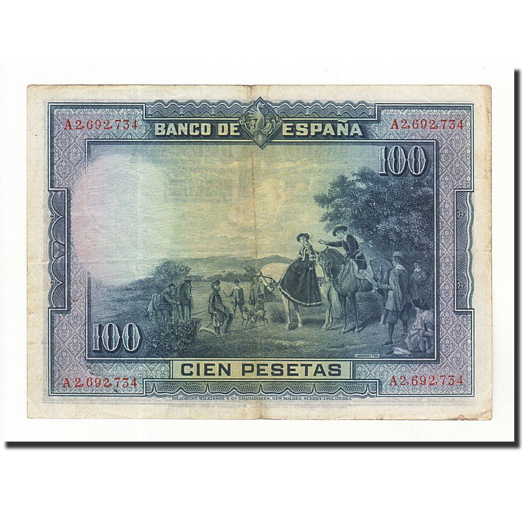 Banknote, Spain, 100 Pesetas, 1928, 1928-08-15, KM:76a, EF(40-45)