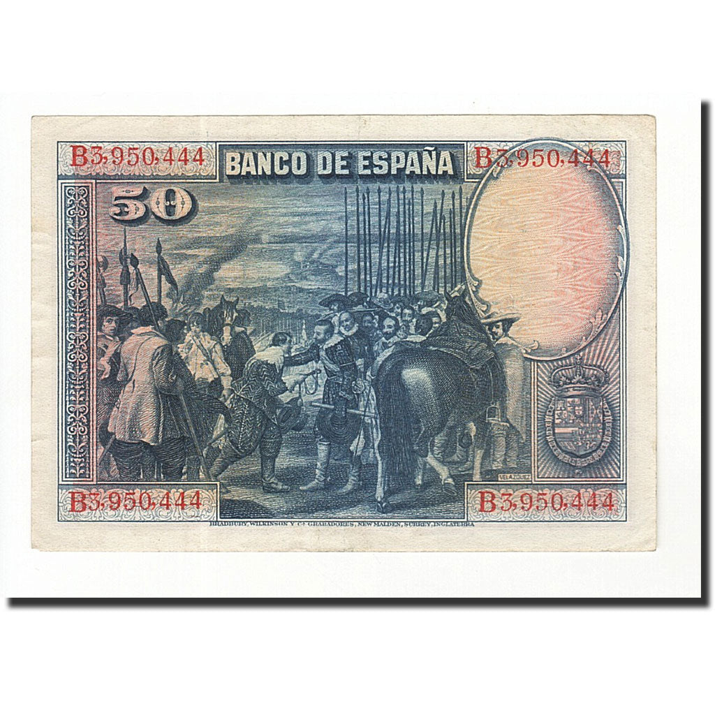 Geldschein, Spanien, 50 Pesetas, 1928, 1928-08-15, KM:75b, SS+