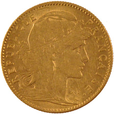 FRANCE, Marianne, 10 Francs, 1901, Paris, KM #846, AU(50-53), Gold, Gadoury...