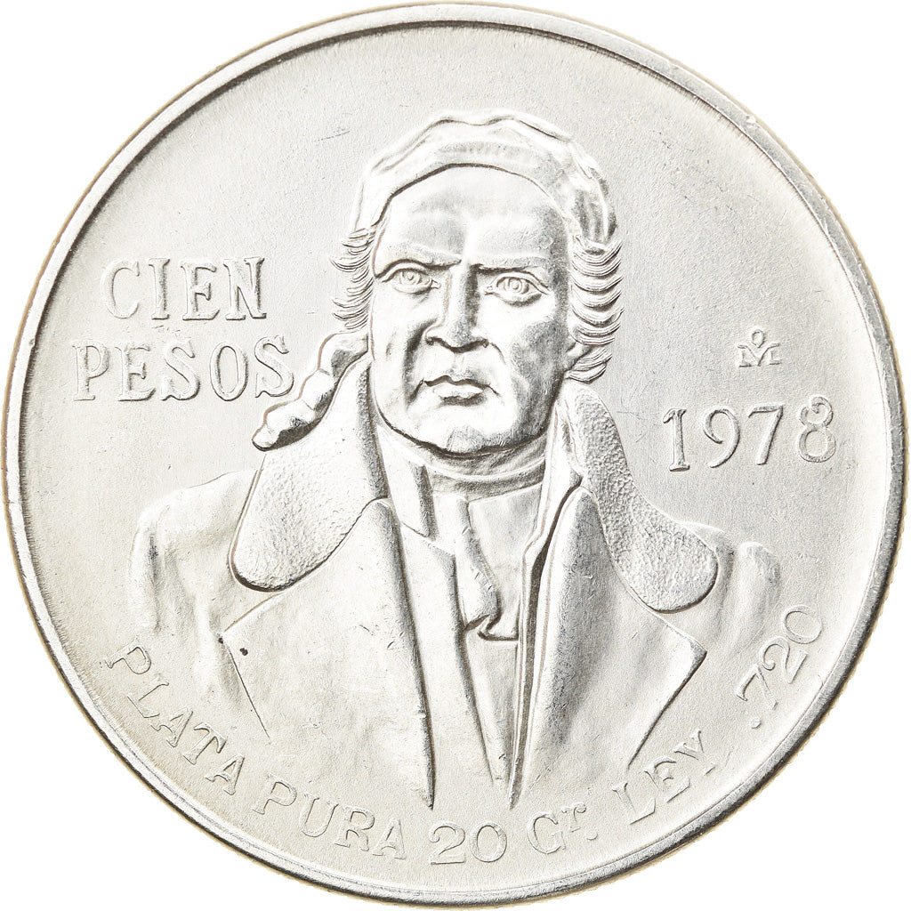 Coin, Mexico, 100 Pesos, 1978, Mexico City, AU(55-58), Silver, KM:483.2