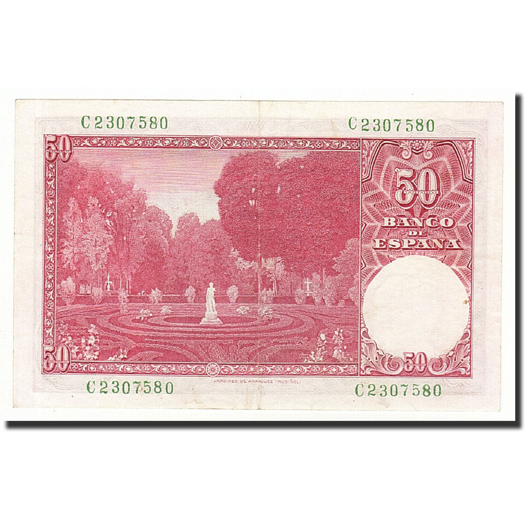 Banknote, Spain, 50 Pesetas, 1951, 1951-12-31, KM:141a, AU(55-58)