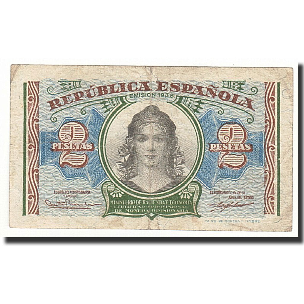 Banknote, Spain, 2 Pesetas, 1938, KM:95, VF(20-25)