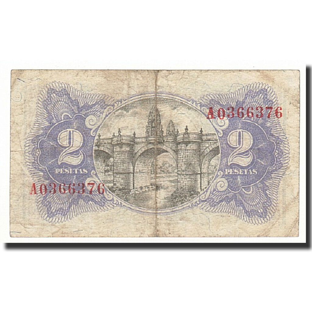 Banknote, Spain, 2 Pesetas, 1938, KM:95, VF(20-25)