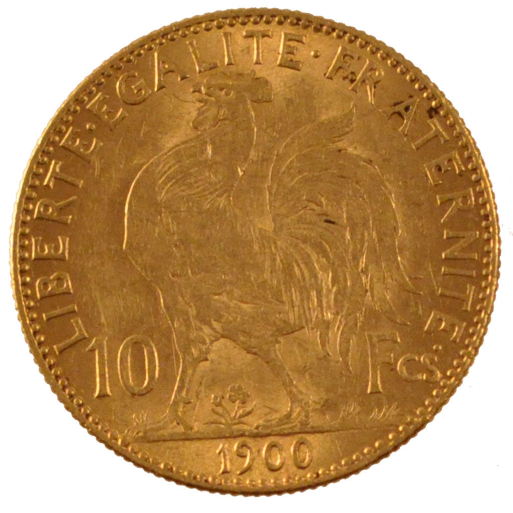 FRANCE, Marianne, 10 Francs, 1900, Paris, KM #846, AU(50-53), Gold, Gadoury...