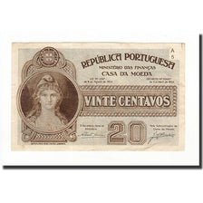 Portugal, 20 Centavos, 1922, KM:102, 1922-08-04, AU(55-58)