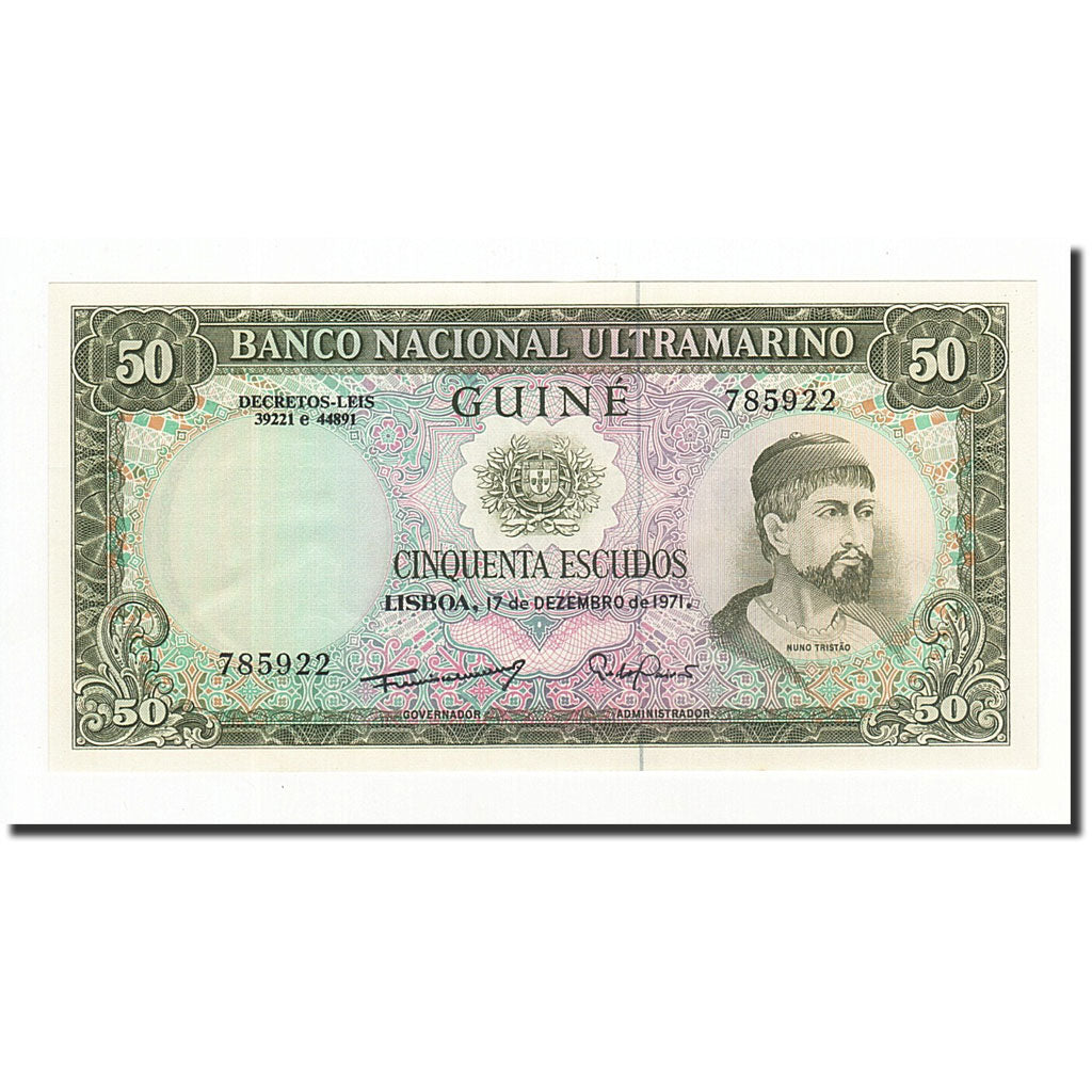 Banknote, Portuguese Guinea, 50 Escudos, 1971, 1971-12-17, KM:44a, UNC(65-70)