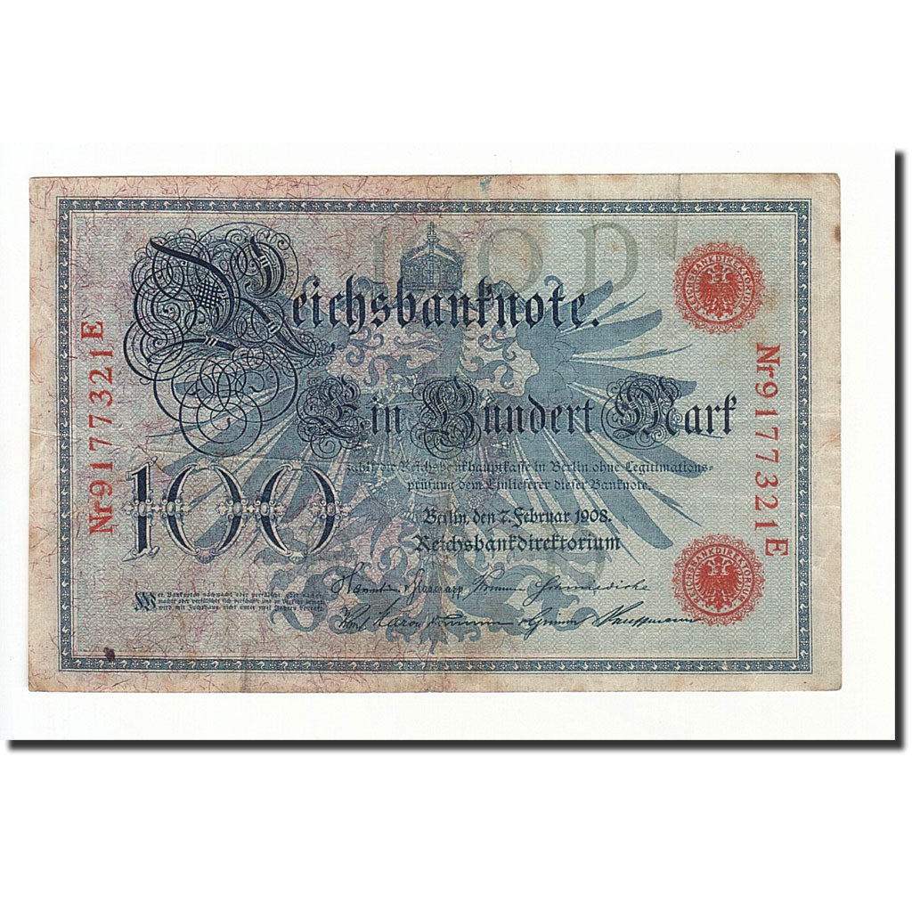 Germany, 100 Mark, 1908, KM:33a, 1908-02-07, F(12-15)