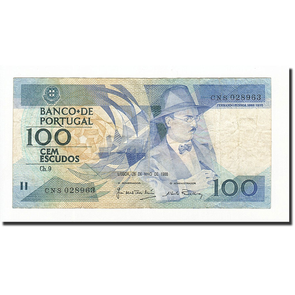 Geldschein, Portugal, 100 Escudos, 1988, 1988-05-26, KM:179e, SS