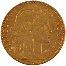 FRANCE, Marianne, 10 Francs, 1901, Paris, KM #846, AU(50-53), Gold, Gadoury...