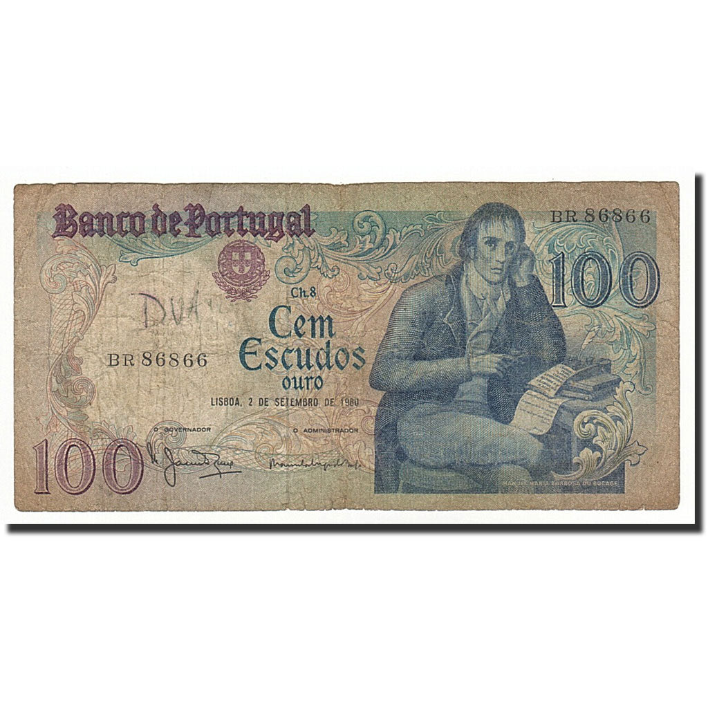 Geldschein, Portugal, 100 Escudos, 1980-1985, 1980-09-02, KM:178a, SGE+