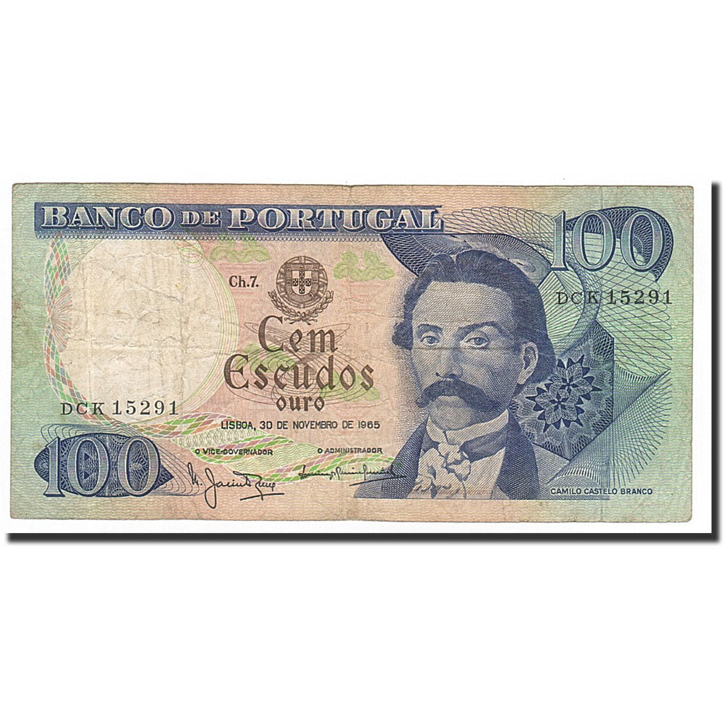 Billet, Portugal, 100 Escudos, 1965-1980, 1965-11-30, KM:169a, B+