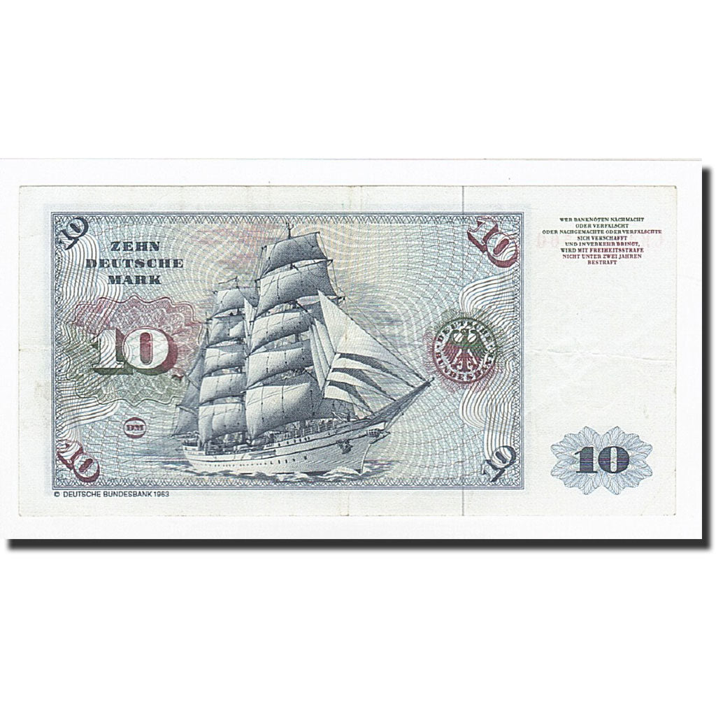 Banknot, Niemcy - RFN, 10 Deutsche Mark, 1980, 1980-01-02, KM:31c, EF(40-45)