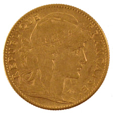 Moneta, Francia, Marianne, 10 Francs, 1906, Paris, BB+, Oro, KM:846
