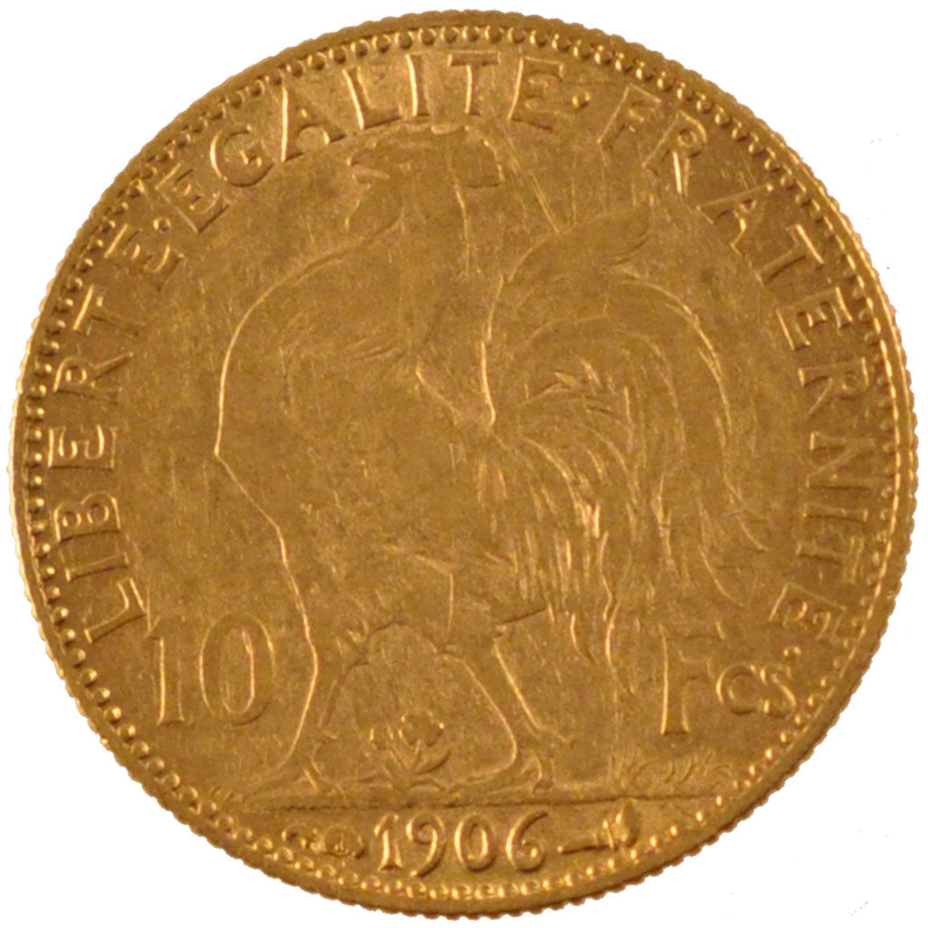Moneta, Francia, Marianne, 10 Francs, 1906, Paris, BB+, Oro, KM:846