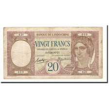 French Somaliland, 20 Francs, KM:7b, F(12-15)