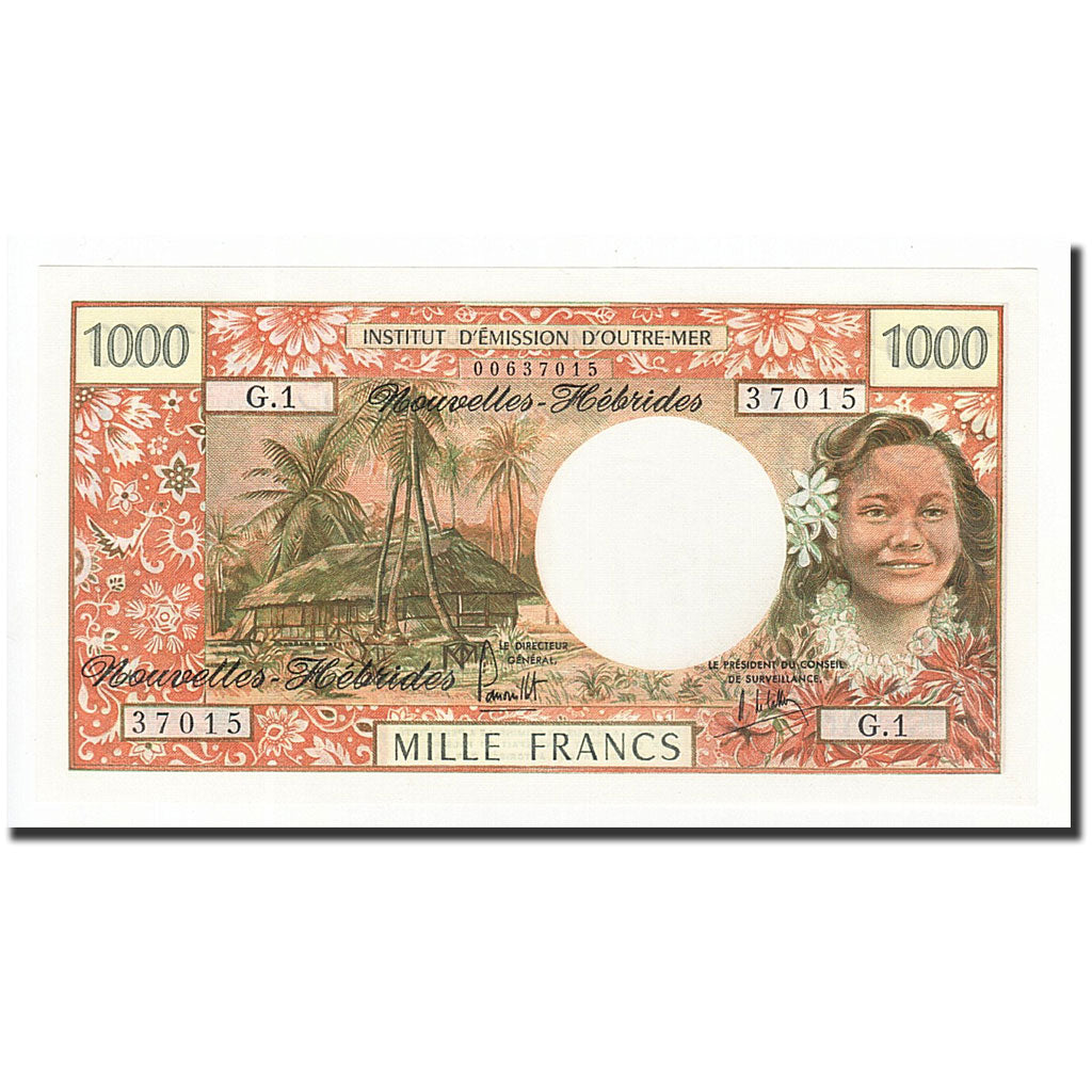 Banknote, New Hebrides, 1000 Francs, 1975, UNC(63), KM:20c