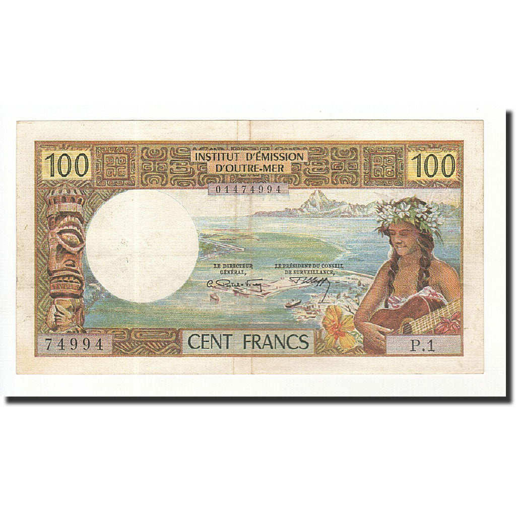 Tahiti, 100 Francs, 1971-1973, KM:24a, EF(40-45)