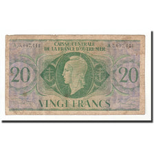 French Equatorial Africa, 20 Francs, 1944, KM:17d, VG(8-10)