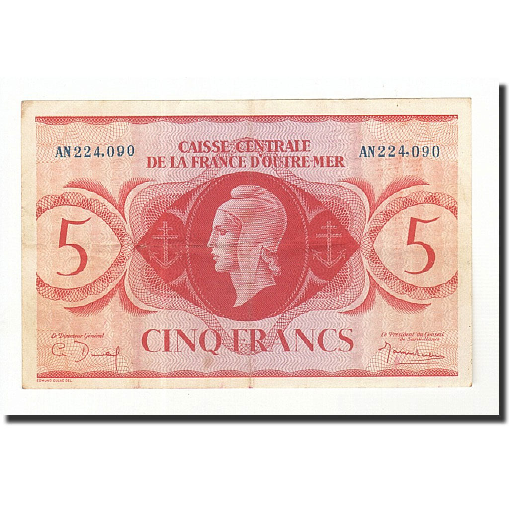French Equatorial Africa, 5 Francs, 1944, KM:15a, VF(20-25)