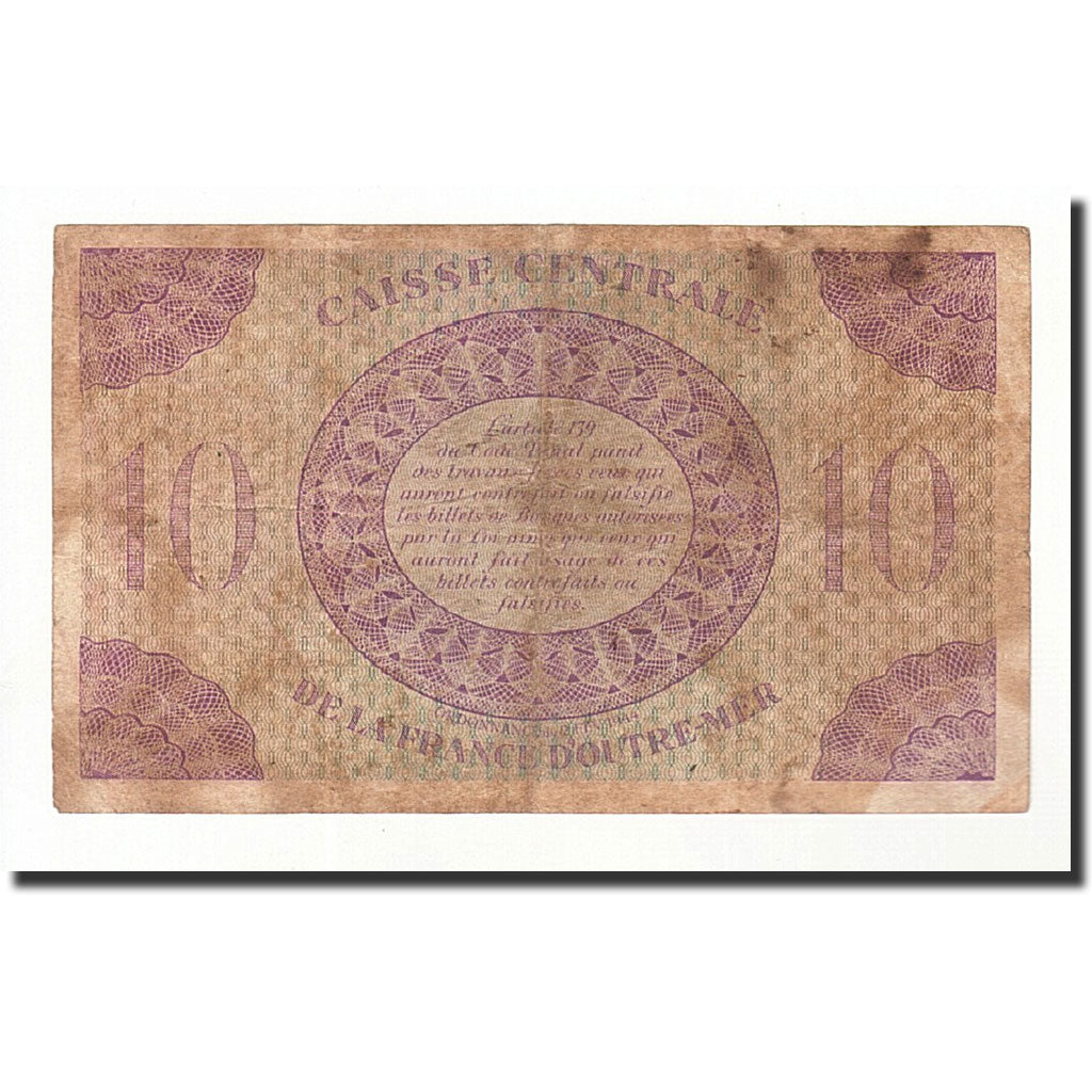 French Equatorial Africa, 10 Francs, 1944, KM:16c, F(12-15)