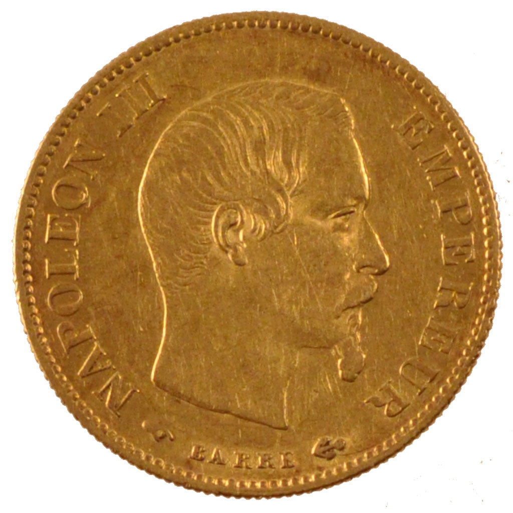 FRANCE, Napoléon III, 10 Francs, 1859, Paris, KM #784.3, AU(50-53), Gold, Gadour