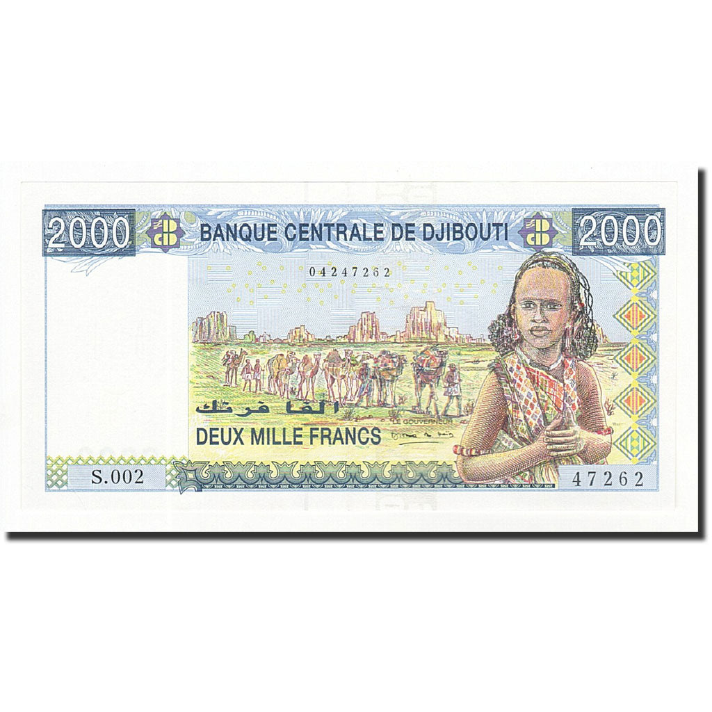 Banknot, Dżibuti, 2000 Francs, 2005, KM:43, UNC(65-70)