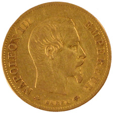 FRANCE, Napoléon III, 10 Francs, 1859, Strasbourg, KM #784.4, AU(50-53), Gold, G