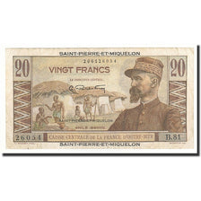 Banknote, Saint Pierre and Miquelon, 20 Francs, Undated (1950-1960), VF(20-25)