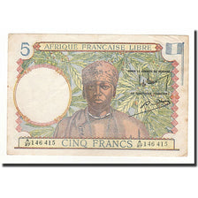 Banknote, French Equatorial Africa, 5 Francs, 1941, VF(30-35), KM:6a