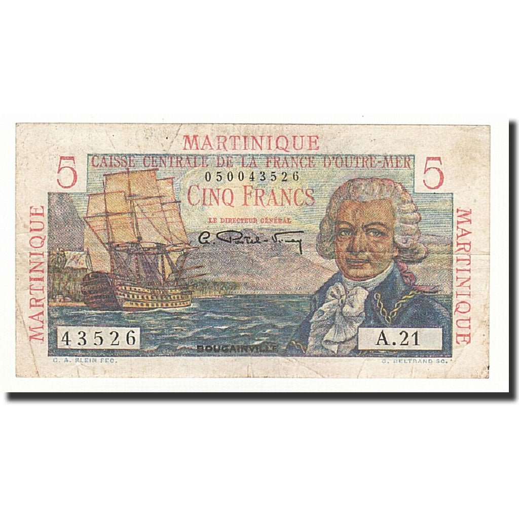 Martinique, 5 Francs, Undated (1947-49), KM:27A, F(12-15)