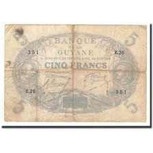FRENCH GUIANA, 5 Francs, 1922-1947, KM:1c, VG(8-10)