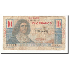 FRENCH GUIANA, 10 Francs, Undated (1947-49), KM:20a, F(12-15)