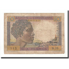 Banconote, Costa francese dei somali, 10 Francs, 1946, KM:19, MB