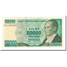 Turkey, 50,000 Lira, 1989, KM:203a, UNC(64)