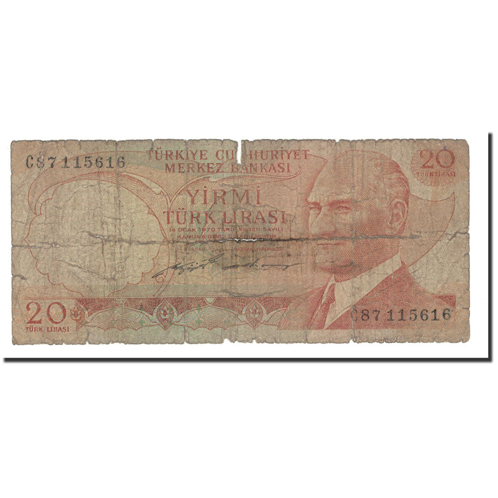 Banconote, Turchia, 20 Lira, 1974, KM:187a, B