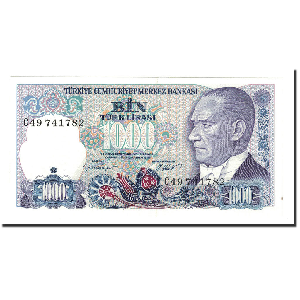 Banknot, Turcja, 1000 Lira, 1986, KM:196, UNC(64)