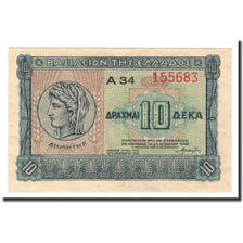 Billete, 10 Drachmai, 1940, Grecia, KM:314, 1940-04-06, UNC