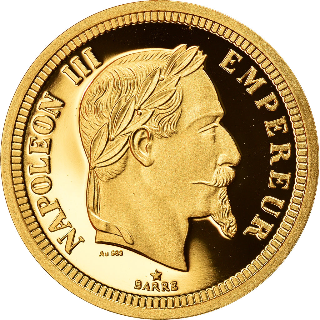 Frankreich, Medaille, Reproduction de la 100 Francs Or Napoléon III 1861, STGL