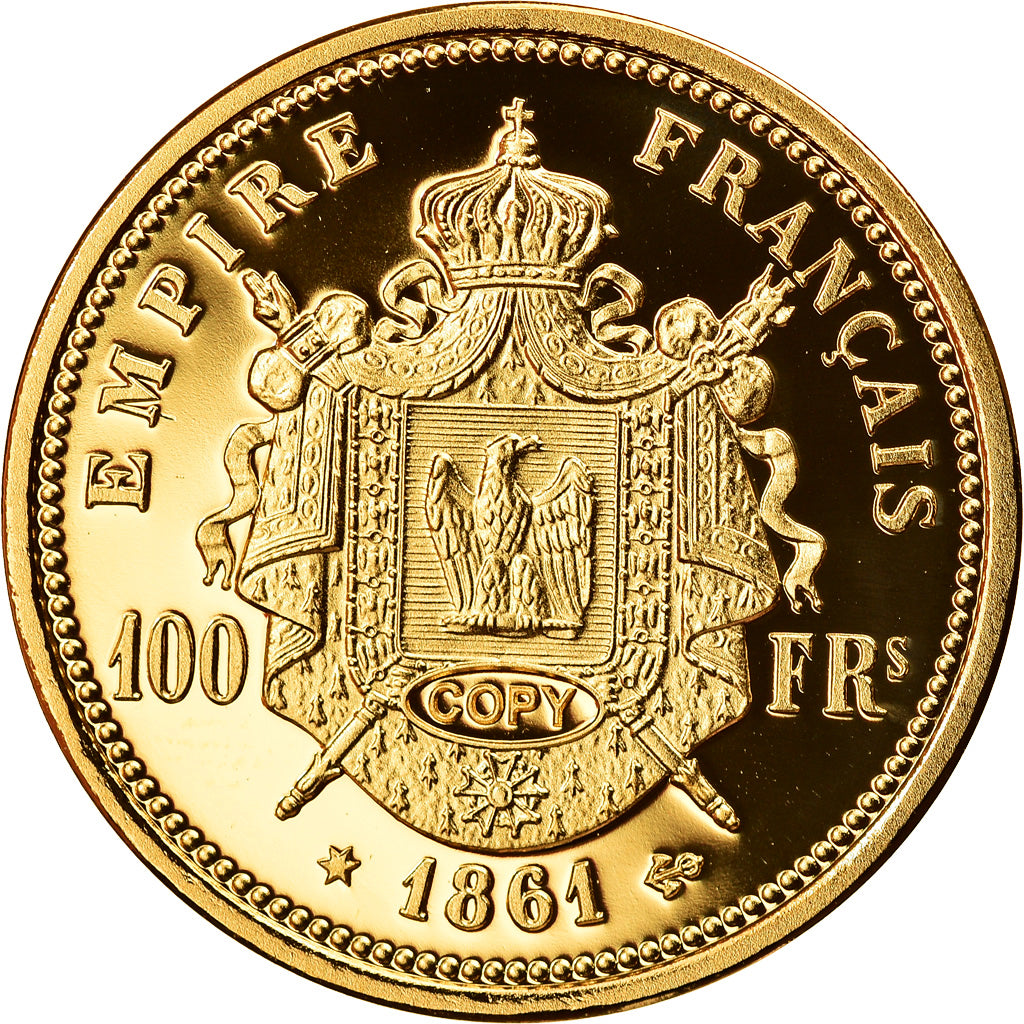 Frankreich, Medaille, Reproduction de la 100 Francs Or Napoléon III 1861, STGL