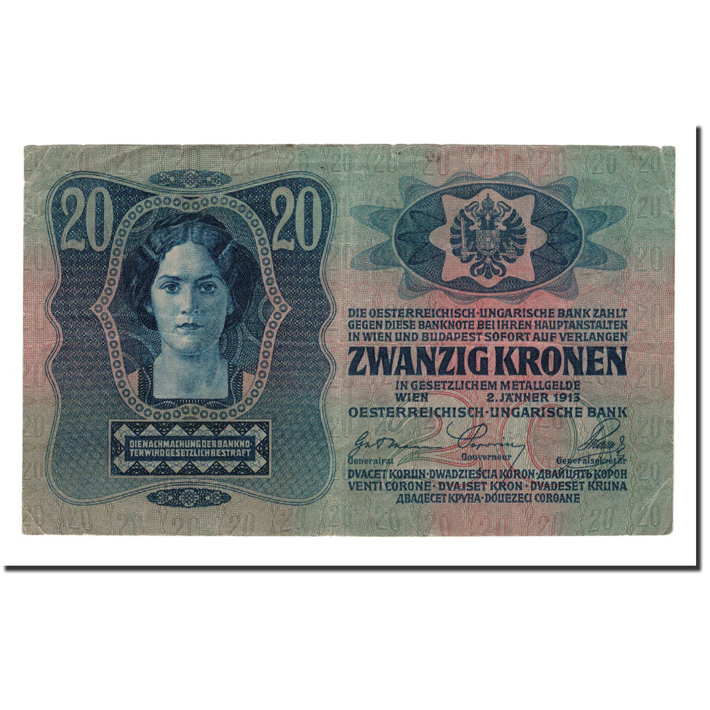 Austria, 20 Kronen, 1919, KM:52, EF(40-45)