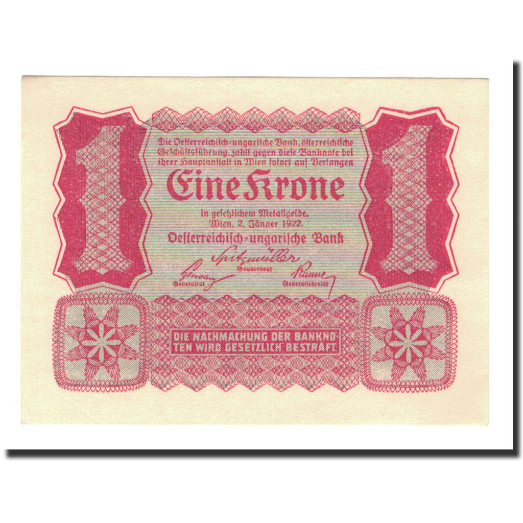 Biljet, Oostenrijk, 1 Krone, 1922, 1922-01-02, KM:73, NIEUW