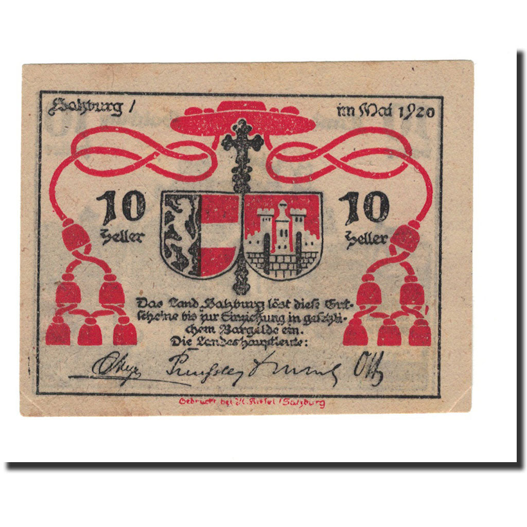 Biljet, Oostenrijk, 10 Heller, 1920, 1920-05, SPL
