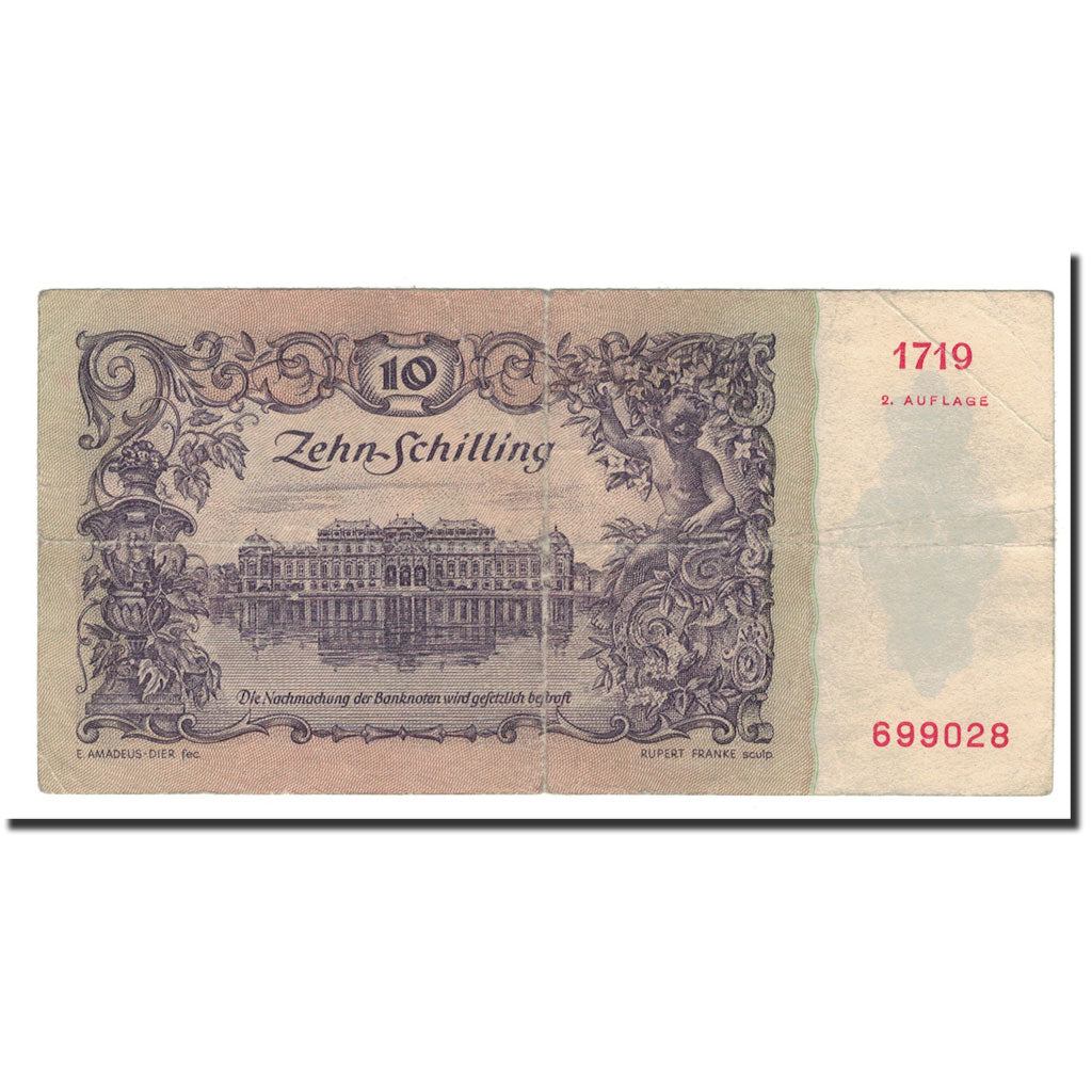 Banknote, Austria, 10 Schilling, 1950, 1950-01-02, KM:127, EF(40-45)